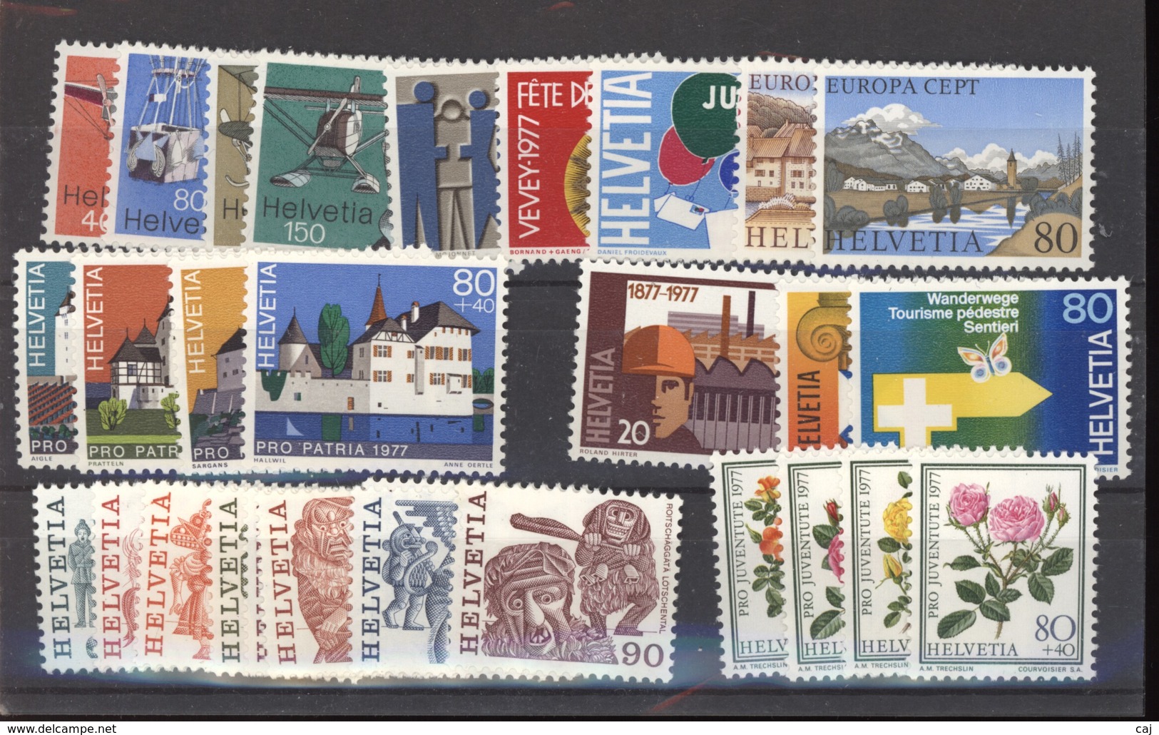 Suisse  :  Yv  1017-45  **  Année 1977 Complète - Unused Stamps