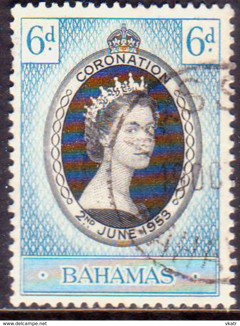 BAHAMAS 1953 SG #200 6d Used Coronarion - 1859-1963 Crown Colony