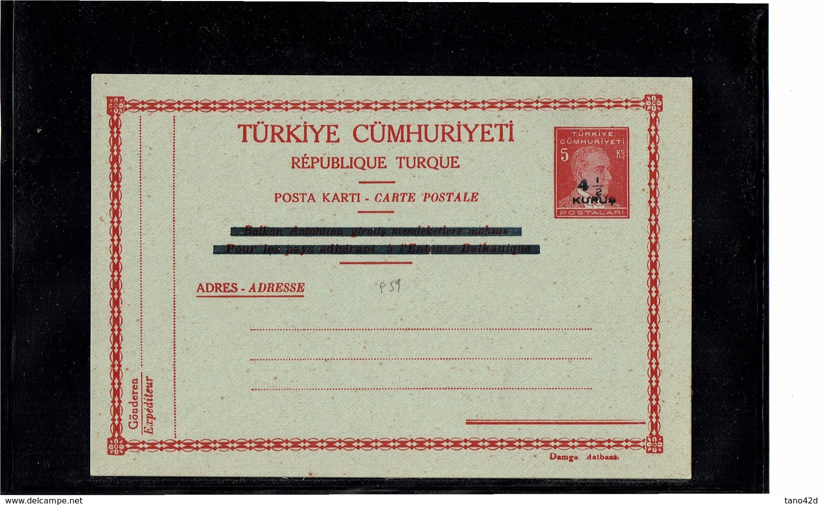 FRAL6-  TURQUIE PERIODE KEMAL ATATURK - 7 EP CP NEUVES - Entiers Postaux