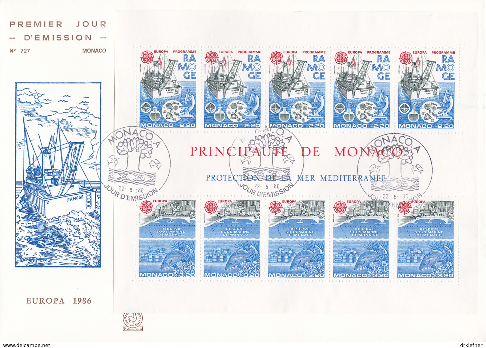 MONACO Block 32 FDC, EUROPA CEPT 1986, Natur- Und Umweltschutz - 1986