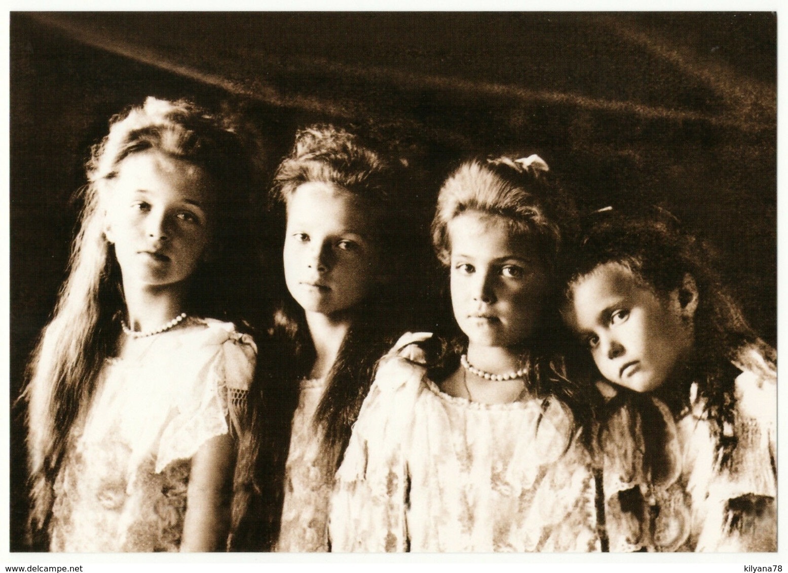 Daughters Of Emperor Nicholas II Olga Tatyana Russian Romanov Royalty Postcard - Royal Families
