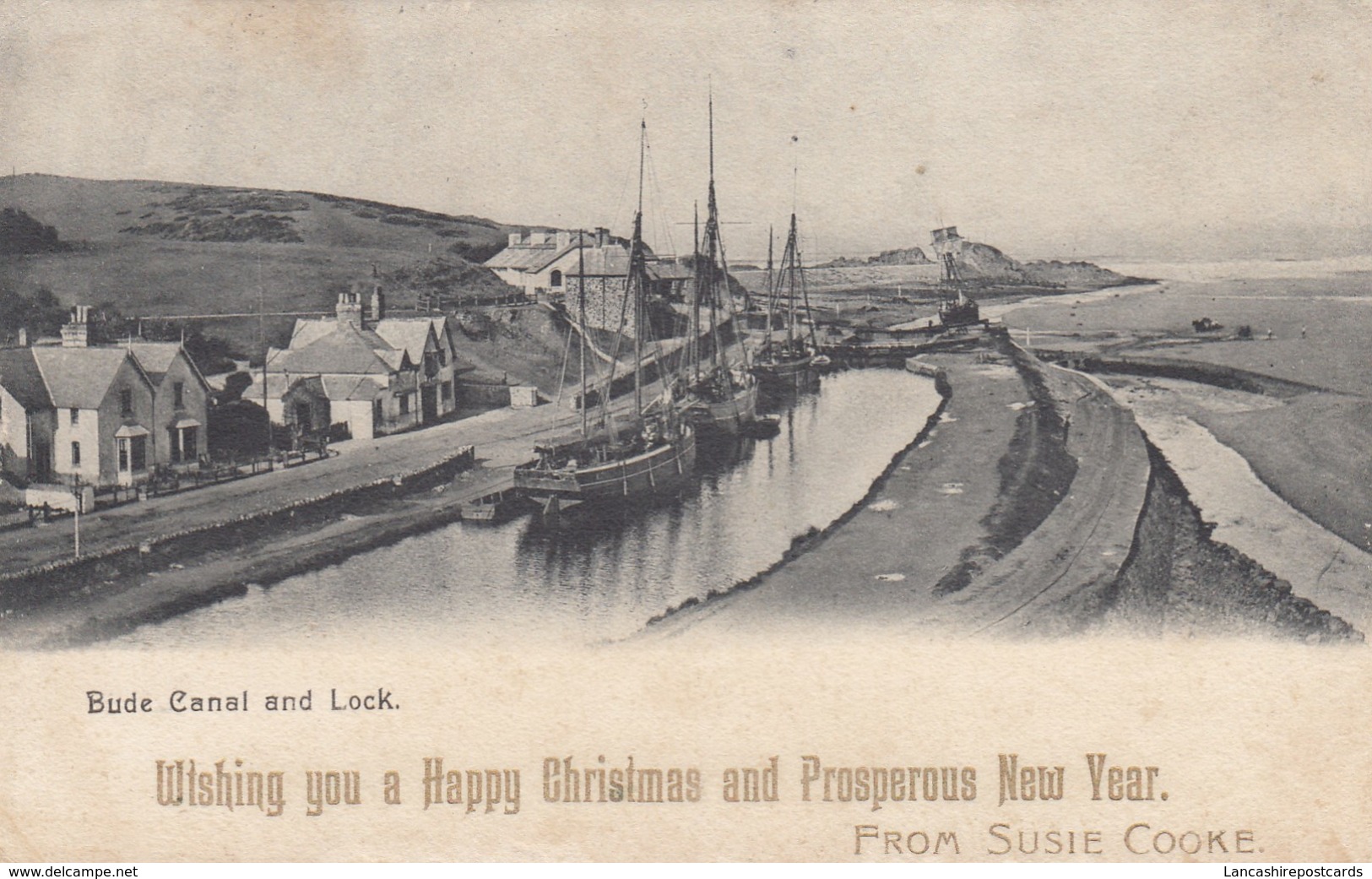 Postcard Bude Canal And Lock Sailing Ships Canal Interest From Susie Cooke PU Helston 1903 My Ref  B13138 - Sailing Vessels