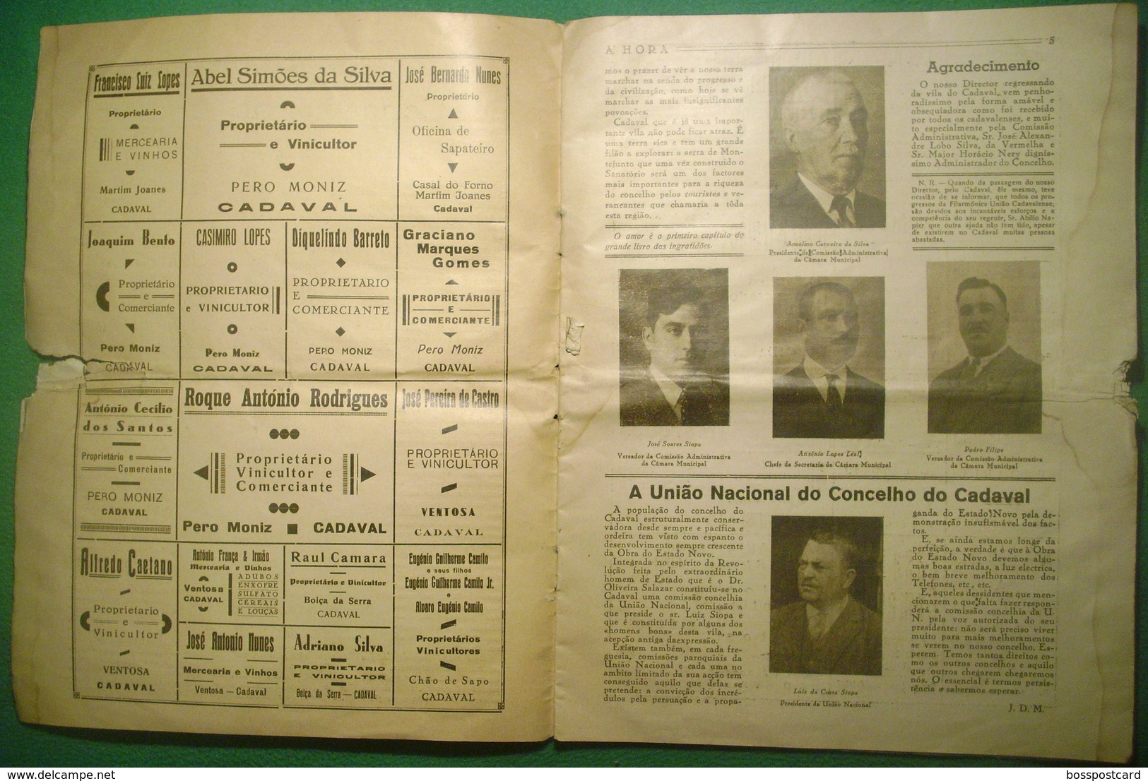 Cadaval - A Hora Nº 11 De 1934 - Moinho De Vento - Bombeiros - Molen - Windmill - Moulin (danificada) - Aardrijkskunde & Geschiedenis