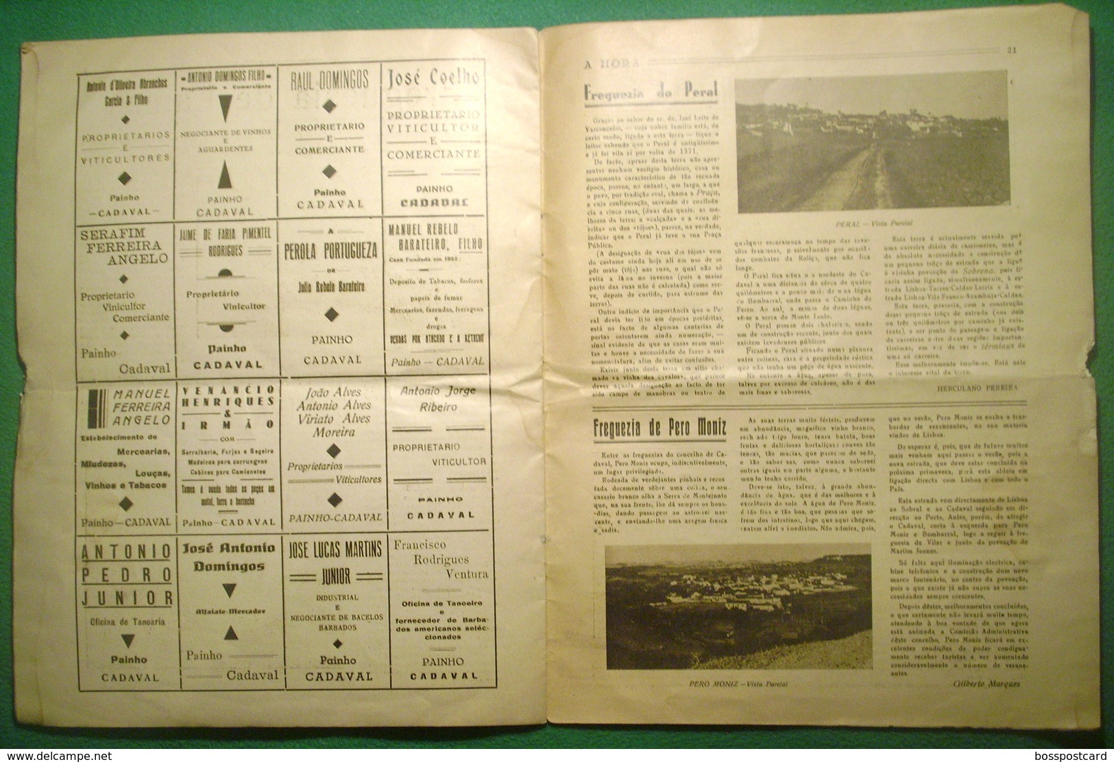 Cadaval - A Hora Nº 11 de 1934 - Moinho de Vento - Bombeiros - Molen - Windmill - Moulin (danificada)