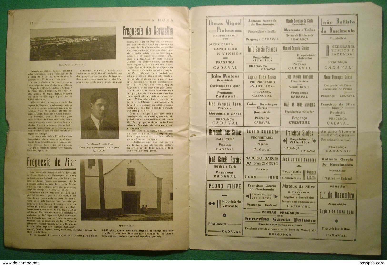 Cadaval - A Hora Nº 11 de 1934 - Moinho de Vento - Bombeiros - Molen - Windmill - Moulin (danificada)