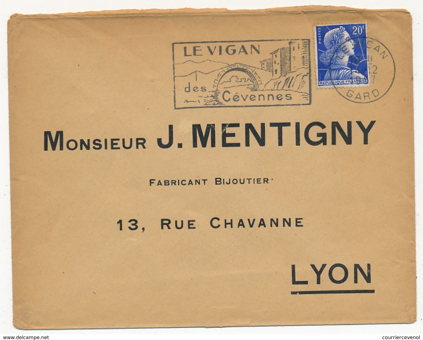 FRANCE - OMEC "LE VIGAN Des Cévennes" - Le Vigan (Gard) 1957 - 20F Muller - Maschinenstempel (Werbestempel)