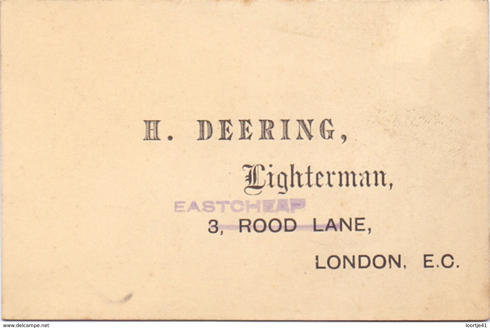 Visitekaartje - Carte Visite - Business Card - Lighterman - H. Deering - London - Cartes De Visite