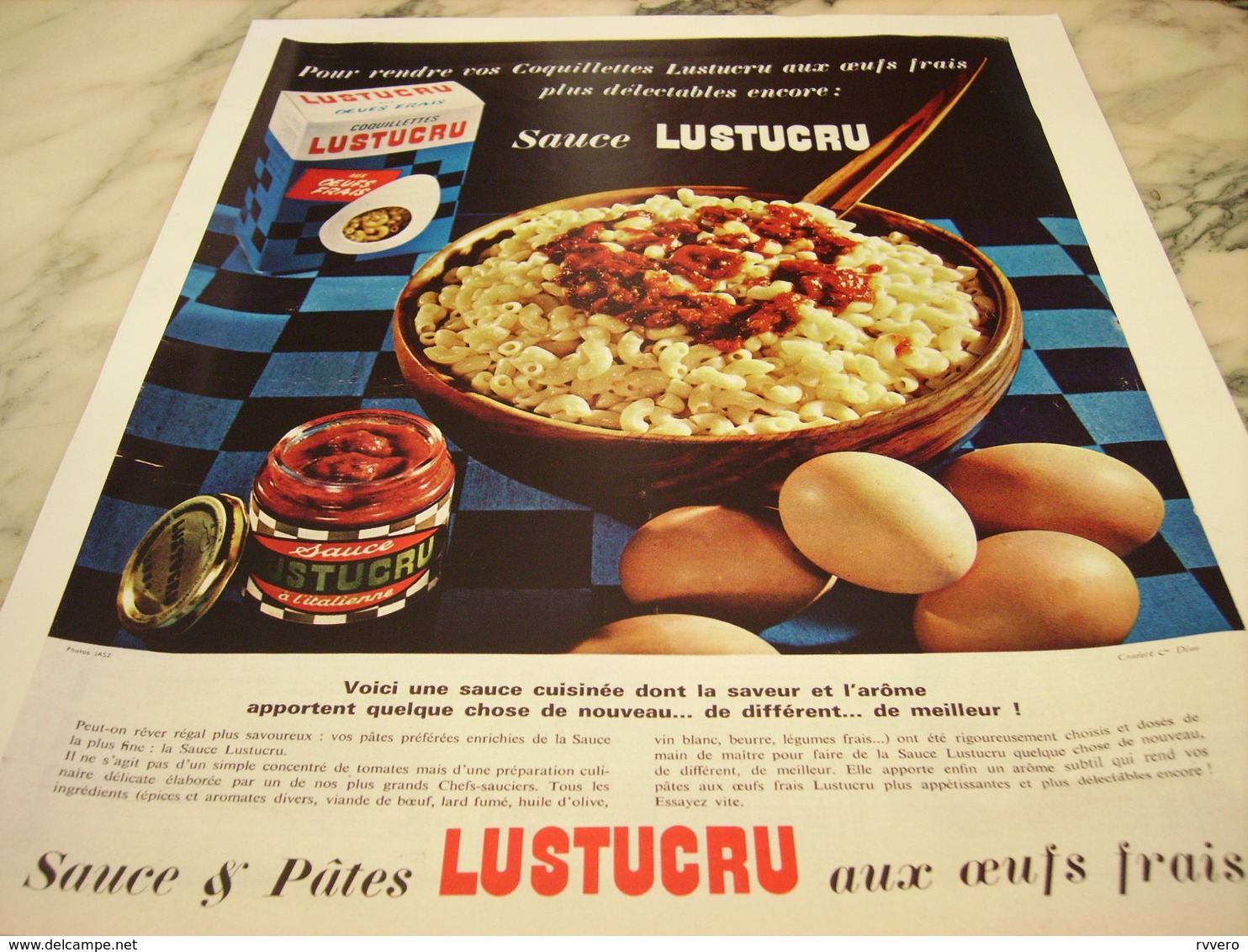 ANCIENNE PUBLICITE SAUCE LUSTUCRU 1964 - Autres & Non Classés