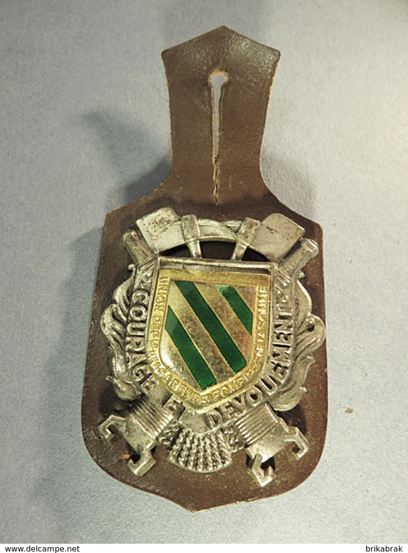 INSIGNE PUCELLE UNION DEPARTEMENTALE DES SAPEURS POMPIERS DE LA SOMME + Caserne Feu Armée Badge Militaria Militaire