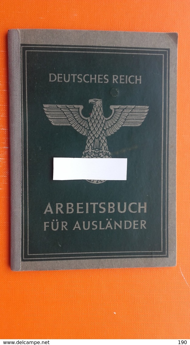 ARBEITSAMT Salzburg.3.DEUTSCHES REICH.ARBEITSBUCH FUR AUSLANDER(SLOVENIAN/SLOVENEC) - Décrets & Lois