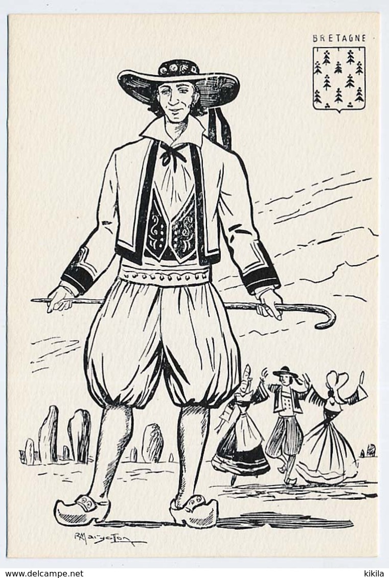 CPSM 10.5 X 15 Costume Folklorique BRETAGNE Homme Illustrateur Margotton - Autres & Non Classés