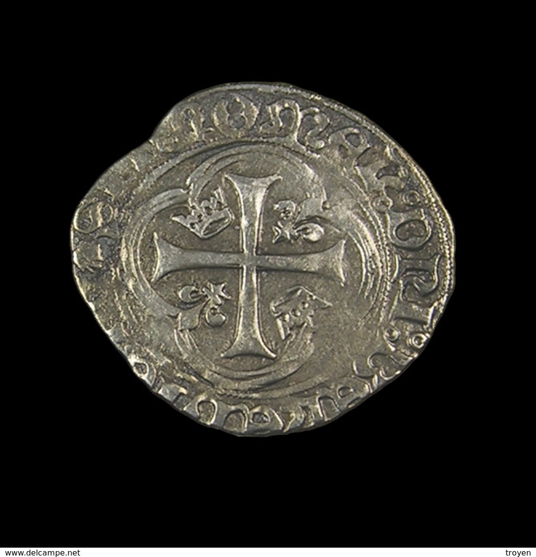 Blanc à La Couronne  -  Charles VIII - France - 1483-98 - Dijon -  Billon - TB+ - 2,85gr. - - 1483-1498 Carlo VIII