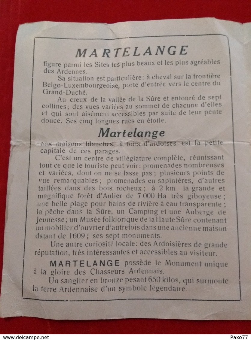 Publicité 1954, Hôtel De La Maison Rouge , Martelange , Frontière Belgo-Luxembourgeoise - Autres & Non Classés