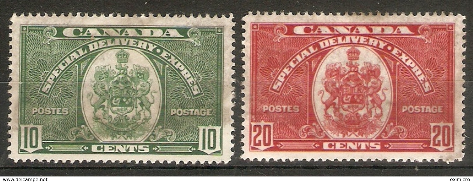 CANADA 1938 - 1939 SPECIAL DELIVERY SET SG S9/S10  MOUNTED MINT Cat £66 - Exprès