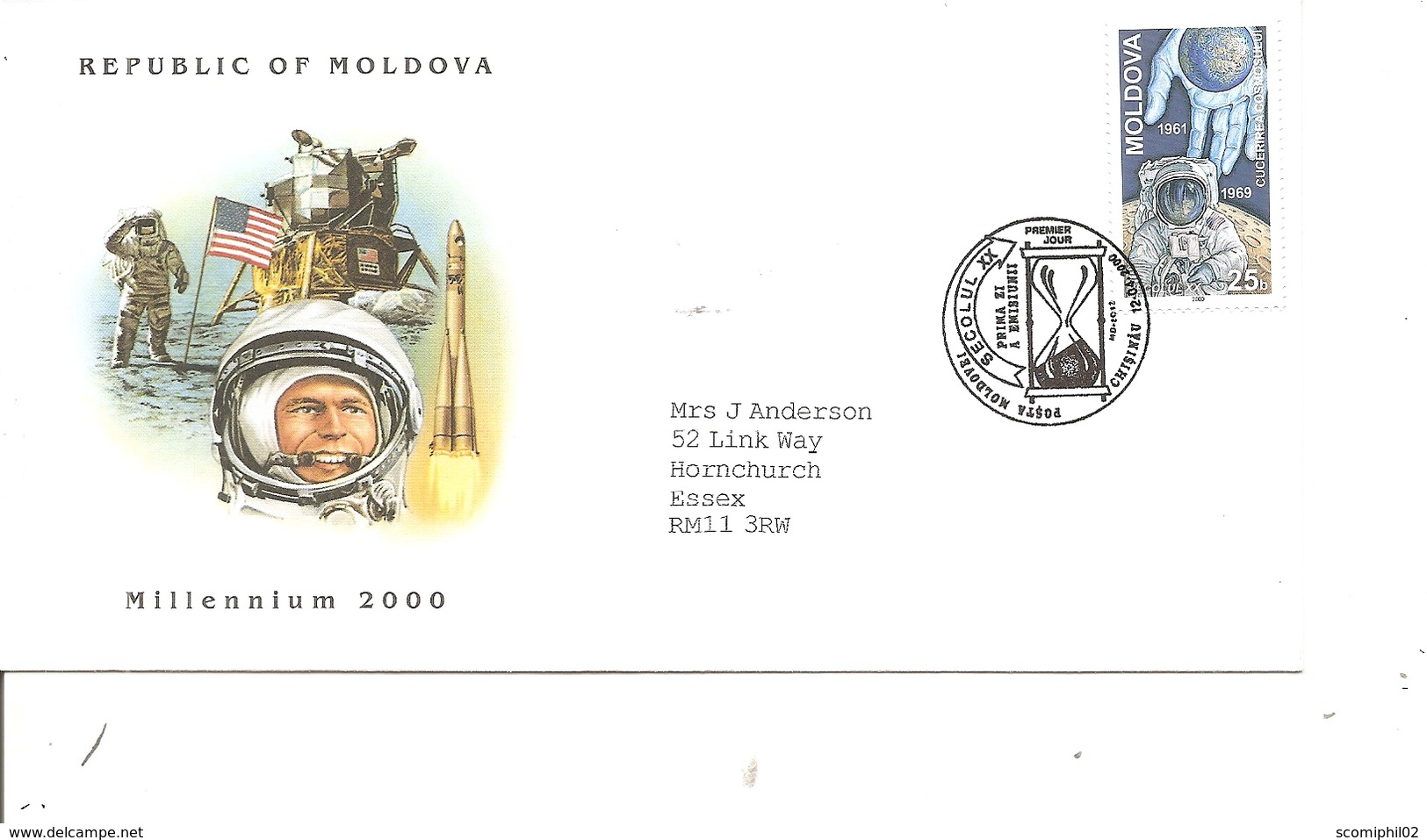 Espace - L'homme Sur La Lune ( FDC De Moldavie De 2000 à Voir) - Europe