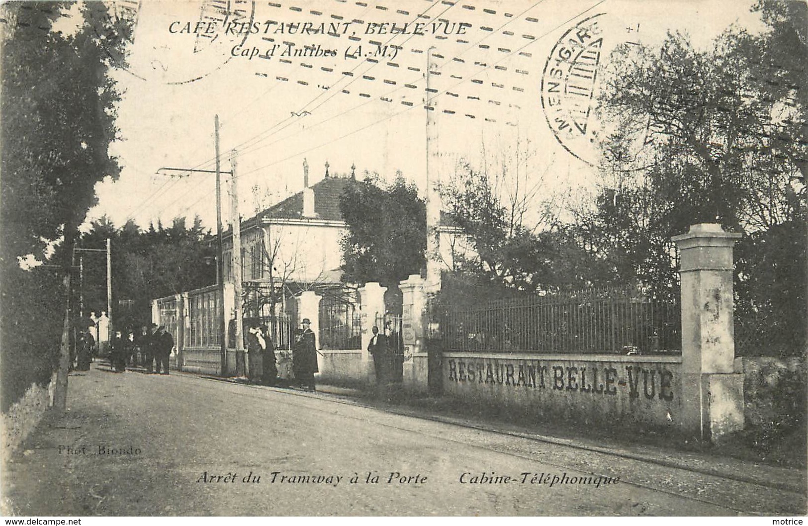 CAP D'ANTIBES - Café Restaurant, Bellevue,arrêt Du Tramway à La Porte, Cabine Téléphonique. - Andere & Zonder Classificatie