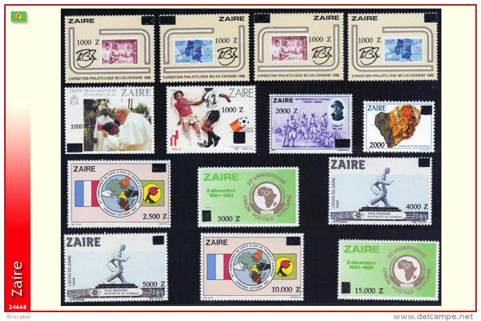 Zaire 1420/33** Commemoratifs Surcharges MNH - Nuevos