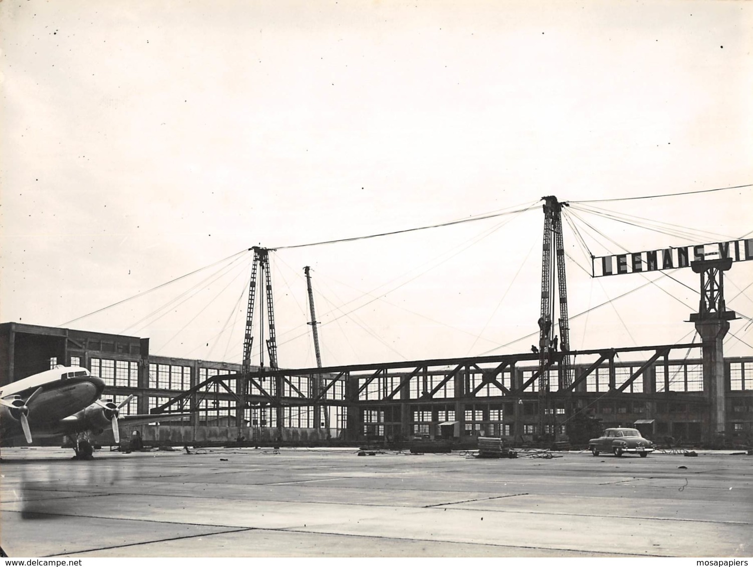 MELSBROEK - Construction De L'Aéroport - Ets. LEEMANS Vilvorde-Machelen - Photo Originale Grand Format 24 X 18 Cm - Lieux