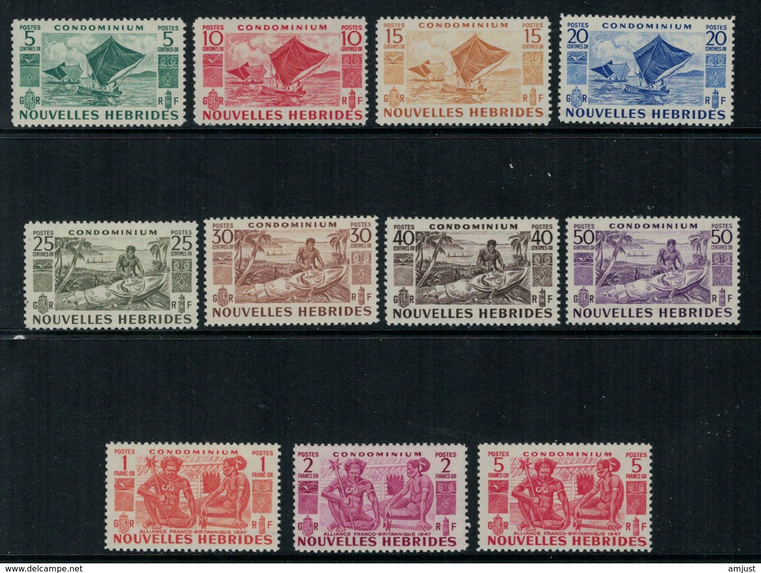 Nouvelles Hébrides // 1940-1959 // Série Courante 1953 Timbres Neufs** MNH No. Y&T 144-154 - Ongebruikt