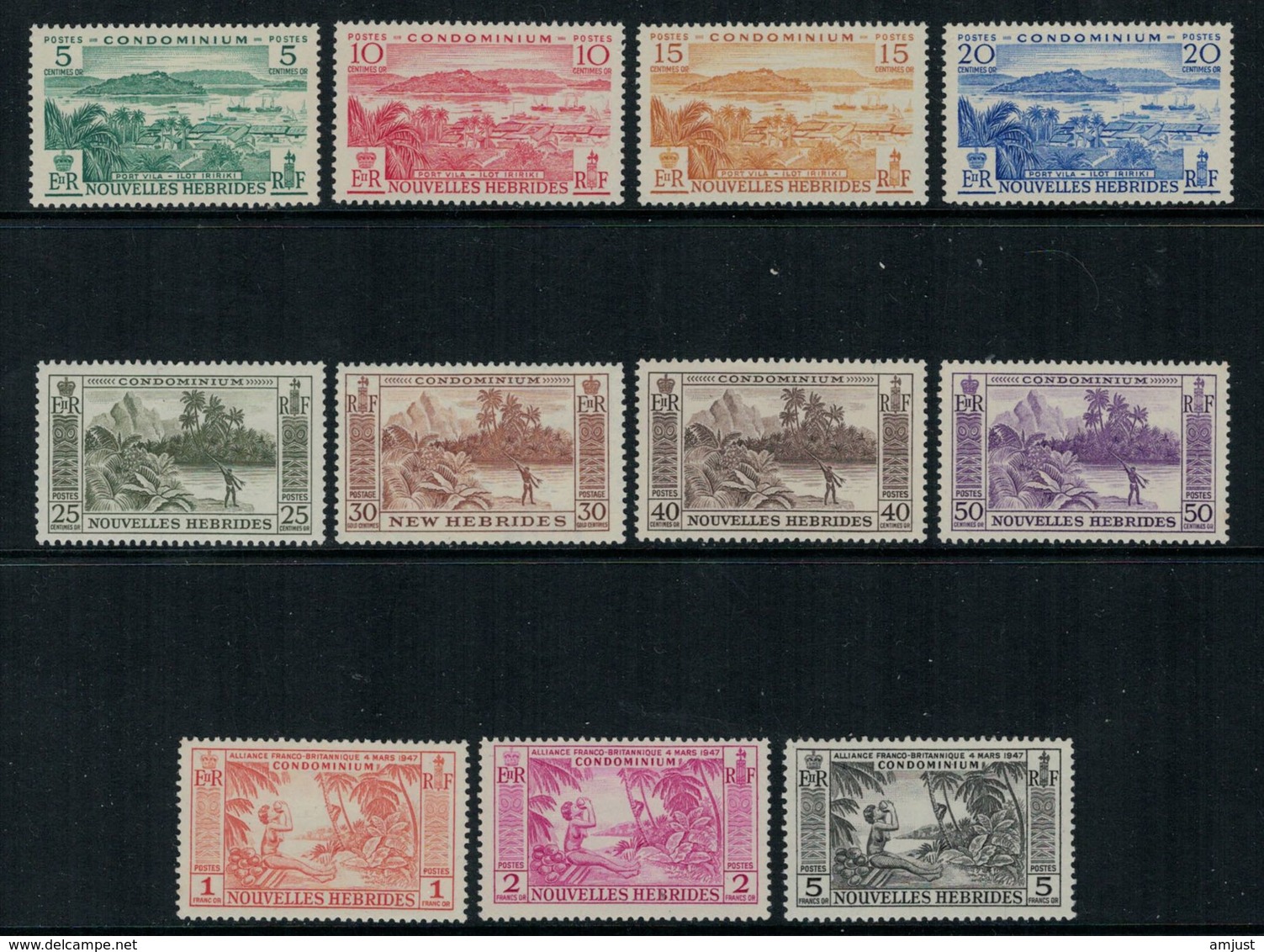 Nouvelles Hébrides // 1940-1959 // Série Courante 1957 Timbres Neufs** MNH No. Y&T 175-185 - Nuovi