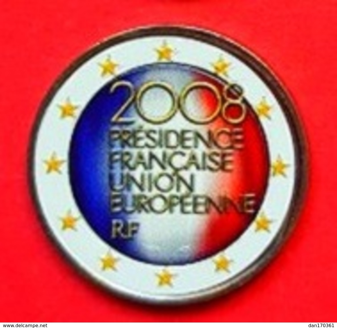 FRANCE 2008 - PRESIDENCE EUROPEENNE   - 2 EUROS COMMEMORATIVE COULEUR AVEC LE TOUR BLANC - FARBE - COLORED - COLOR - France