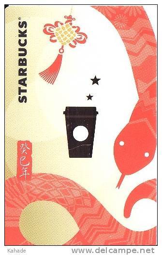 China Starbucks Card Zodiac Horoskop Snake 2013-6010 Verry RAR - Gift Cards