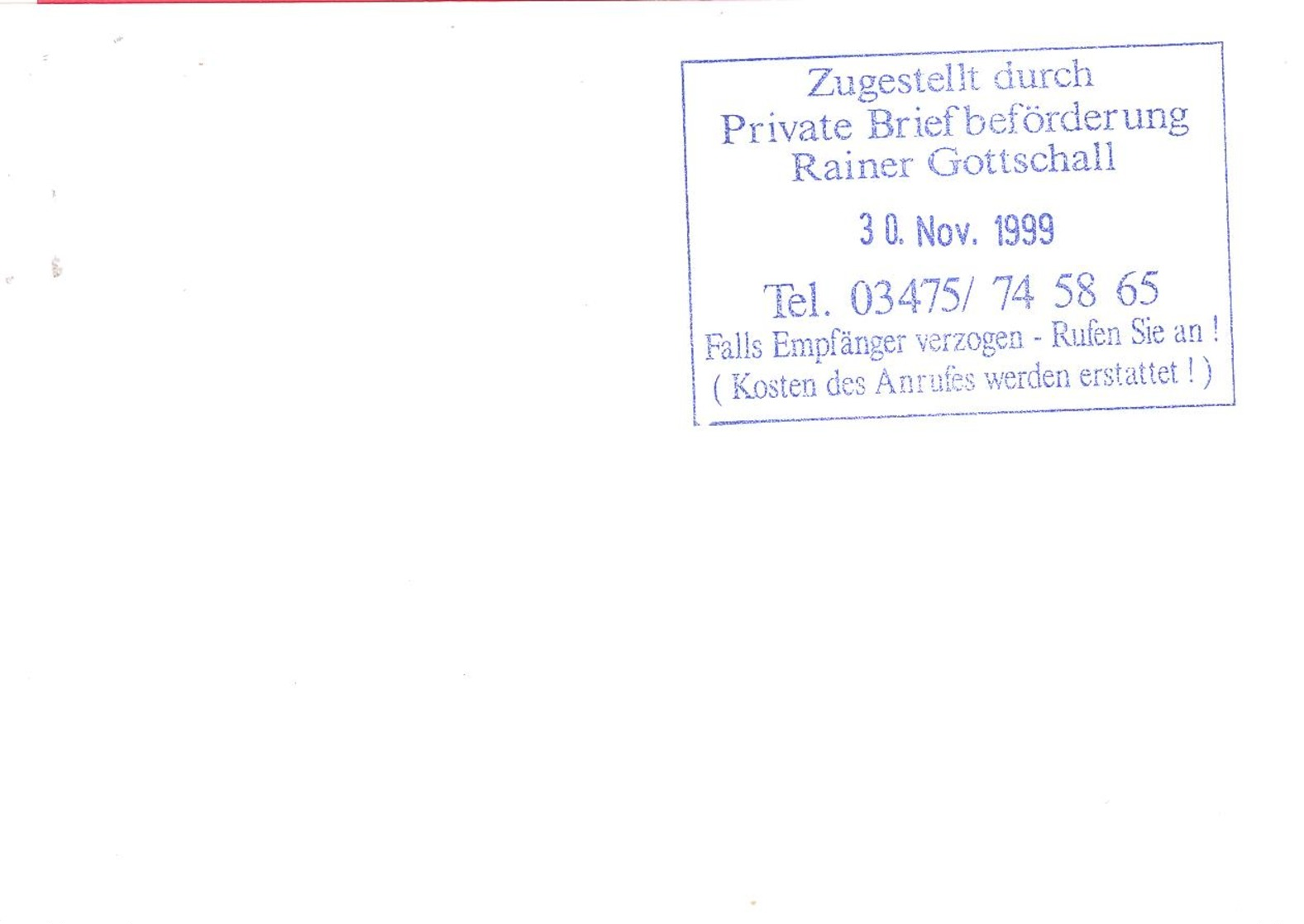 Rainer Gottschall  Private Breifbeforderung - Posta Privata & Locale
