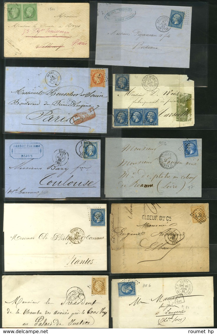 Lot De 27 Lettres Empire Dentelé Et Lauré. - B / TB. - 1863-1870 Napoléon III Lauré