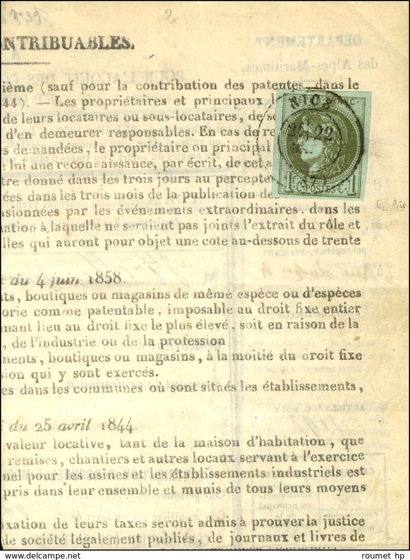 Càd T 17 NICE (87) / N° 39 Report II 2e état, Superbes Marges Sur Avis Au Contribuable. 1871. - SUP. - R. - 1870 Bordeaux Printing