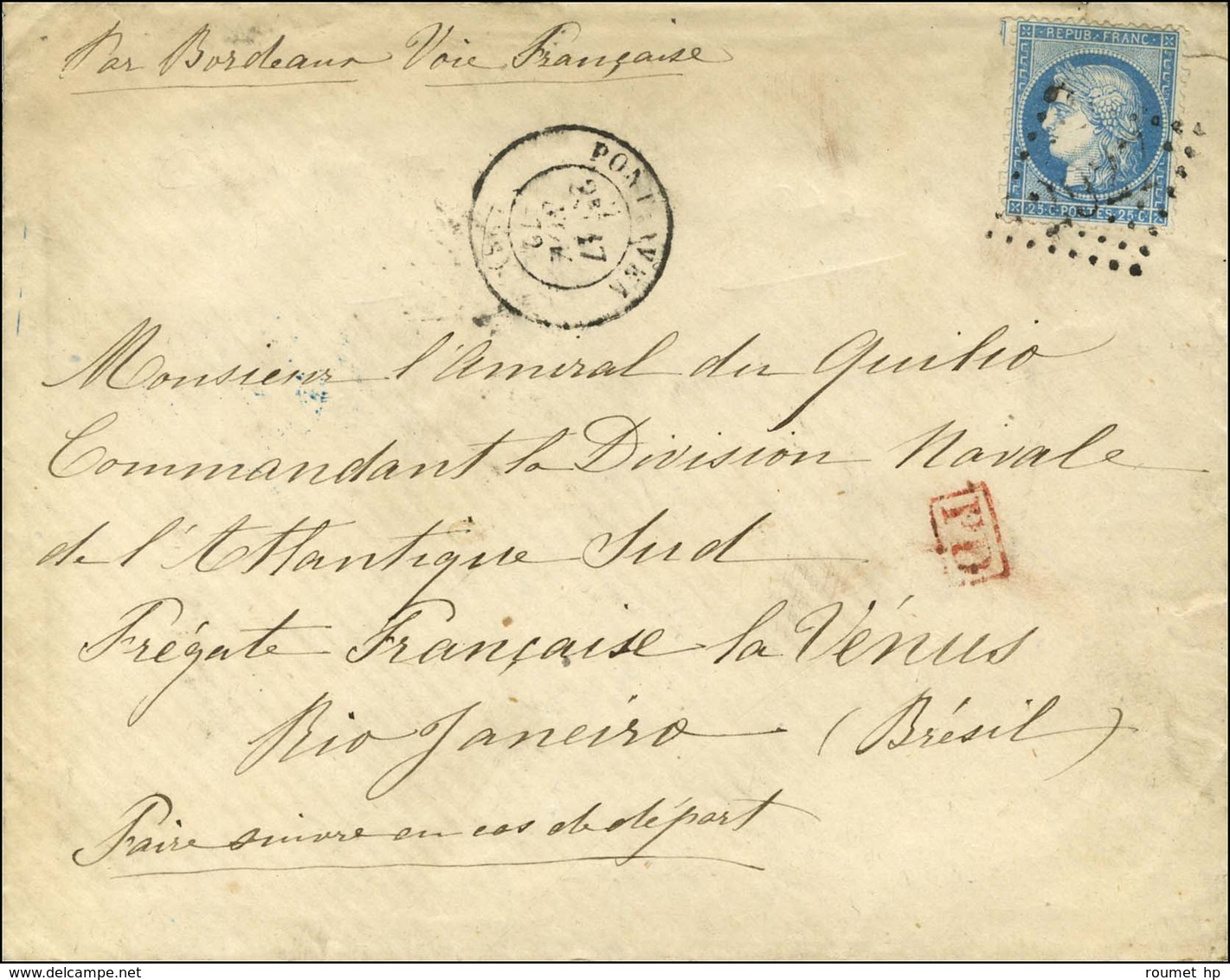 GC 2927 / N° 60 Càd T 17 PONT-AVEN (28) Sur Lettre Avec Texte Adressée Au Tarif De Militaire Au Commandant De La Divisio - 1871-1875 Ceres