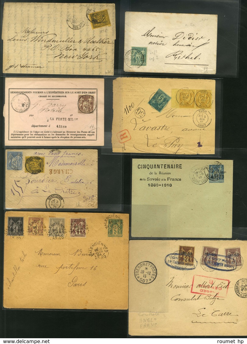 Lot De 50 Lettres Avec émission Cérès Et Sage. - B / TB. - 1876-1878 Sage (Typ I)