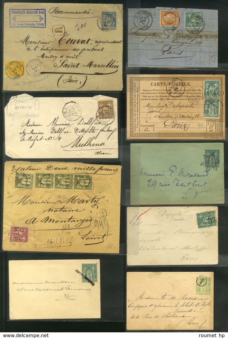 Lot De 50 Lettres Avec émission Cérès Et Sage. - B / TB. - 1876-1878 Sage (Type I)