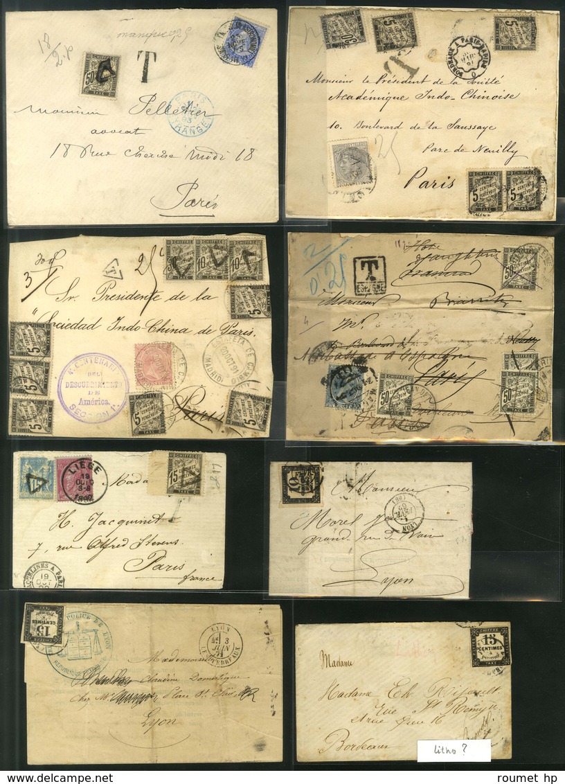 Lot De 15 Lettres Avec Timbres Taxe. - B / TB. - 1859-1959 Lettres & Documents