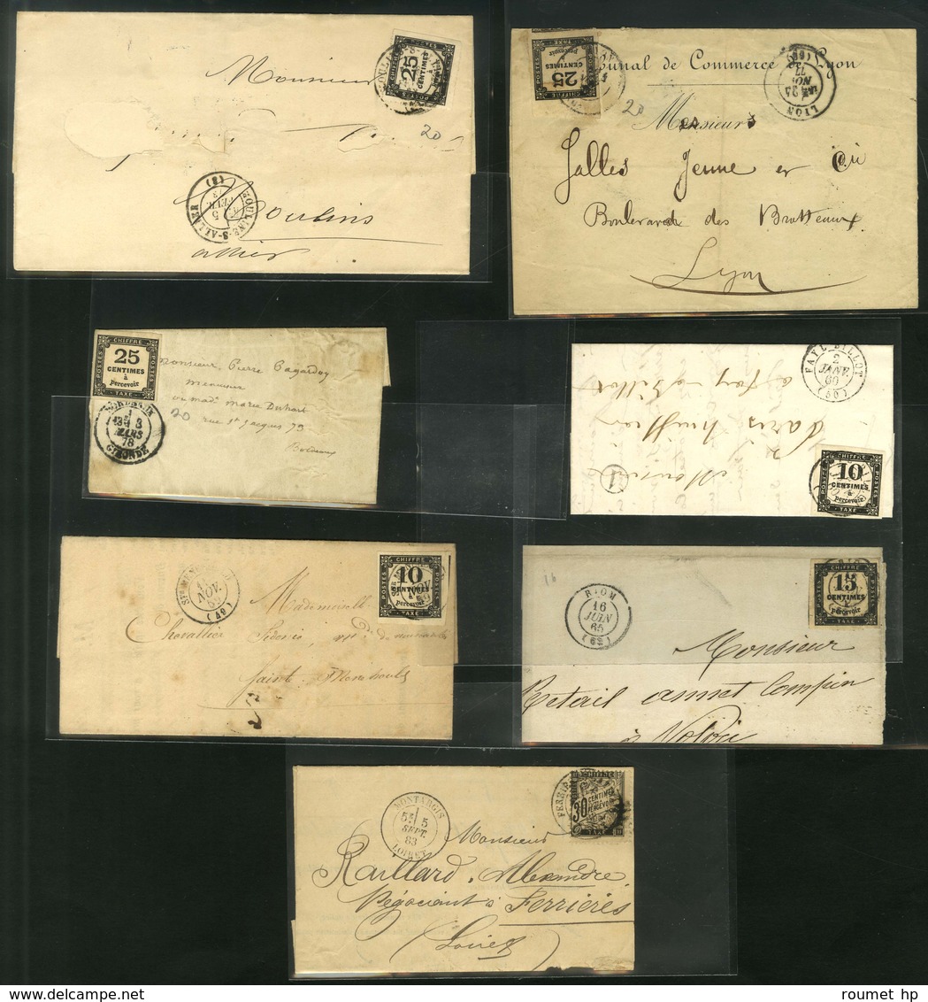 Lot De 15 Lettres Avec Timbres Taxe. - B / TB. - 1859-1959 Lettres & Documents