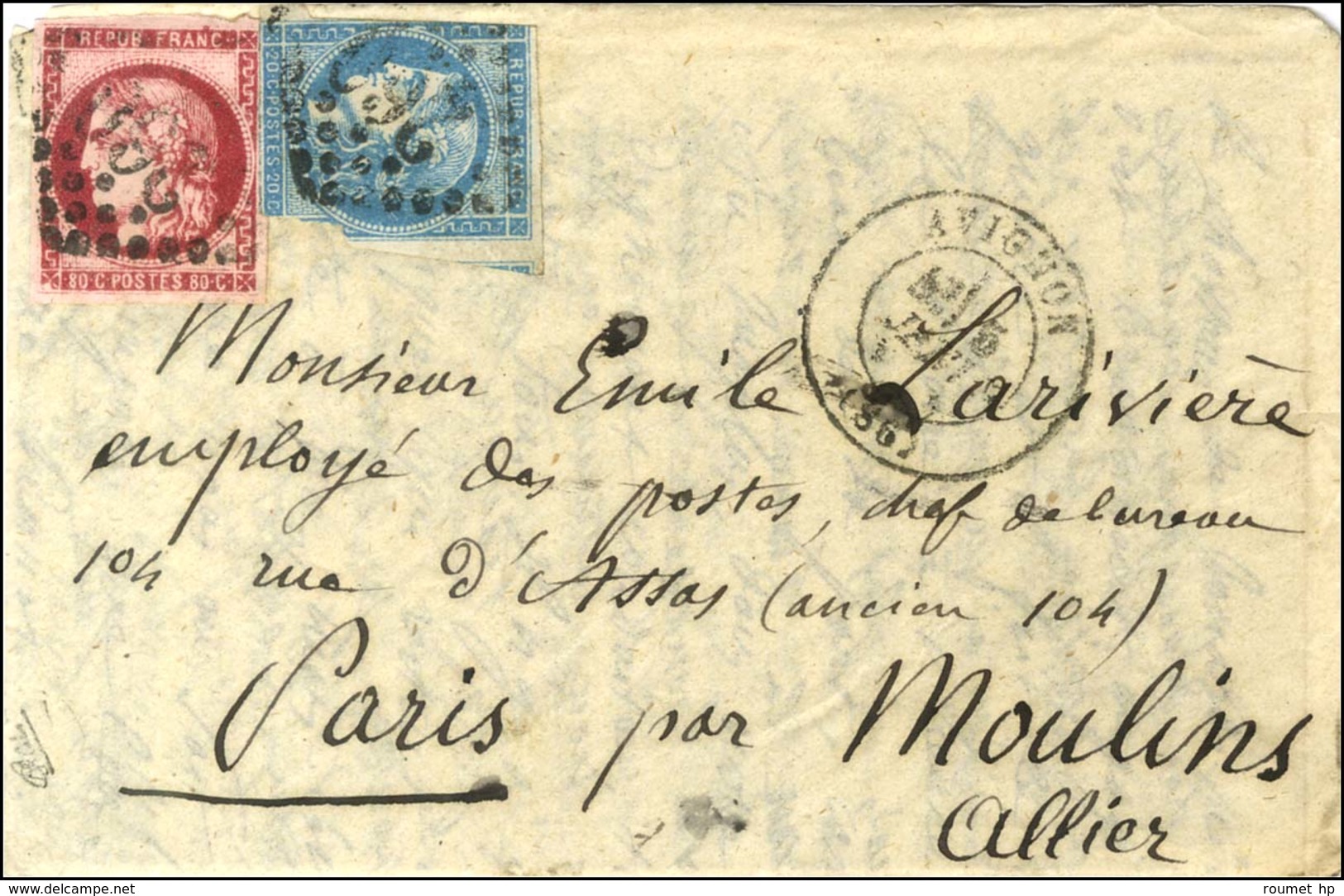 GC 260 / N° 45 (def) + 49 Càd T 17 AVIGNON (86) 5 JANV. 71 Sur Boule De Moulins Sans Càd D'arrivée. - TB. - R. - Guerre De 1870