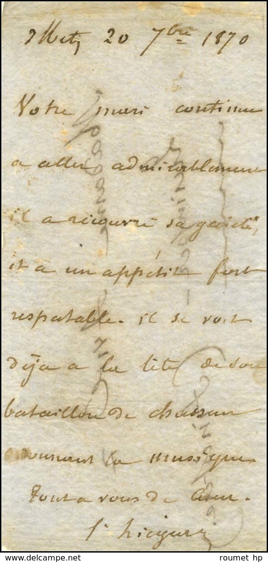 Papillon Daté De Metz Le 20 Septembre 1870 Pour Quimper. - SUP. - R. - Guerre De 1870