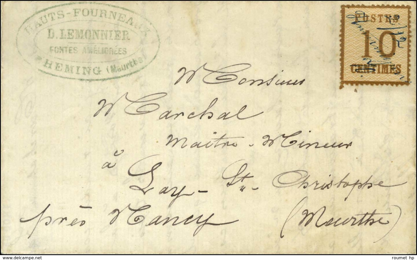 '' Heming / 2 / 12 '' / Alsace N° 5 Sur Lettre Avec Texte Daté De Heming Le 2 Décembre 1870 Pour Lay-St. Christophe. - T - Lettres & Documents