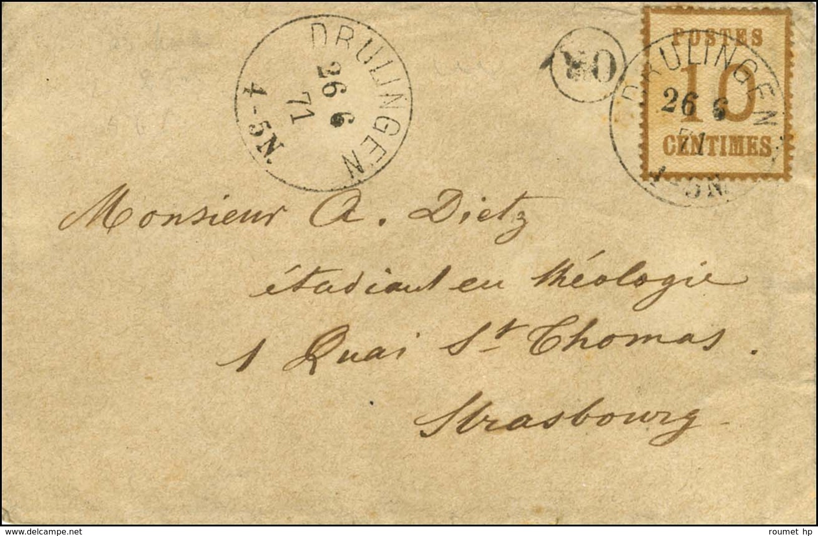 Càd DRULINGEN / Alsace N° 5. 1871. - TB / SUP. - Lettres & Documents