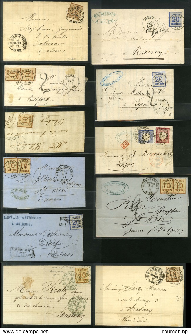 Lot De 11 Lettres Avec Timbres D'Alsace Lorraine. - B / TB. - Storia Postale