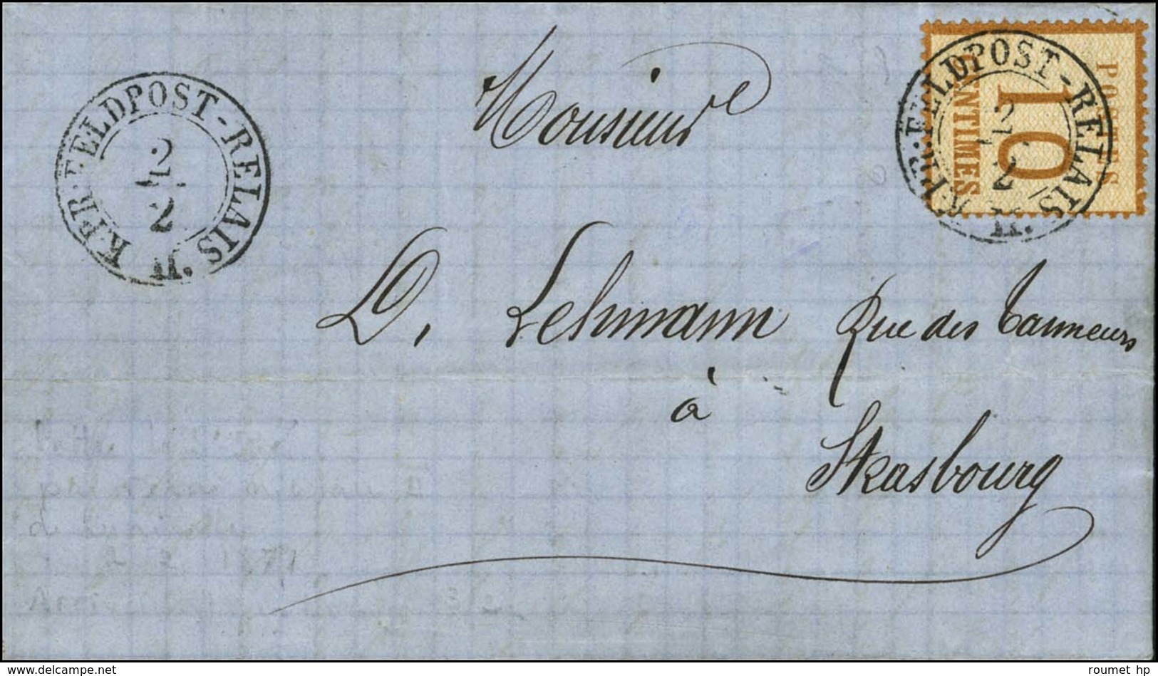 Càd KPR / FELDPOST-RELAIS N° 2 / Alsace N° 5 Sur Lettre Avec Texte Daté De Saint Dié Le 30 Janvier 1871 Pour Strasbourg. - Guerre De 1870