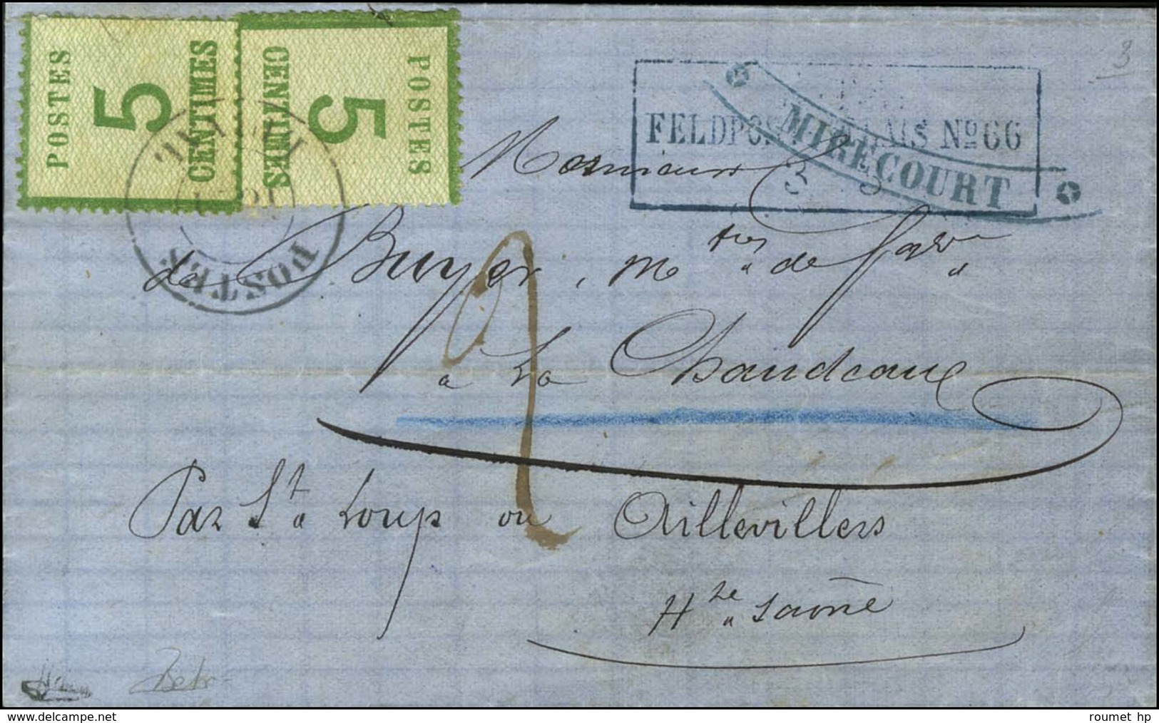 Cachet Provisoire POSTES / 1871 / EPINAL / Alsace N° 4 (2) Sur Lettre Avec Texte Daté De Mirecourt Le 2 Mars 1871 Pour L - Guerre De 1870