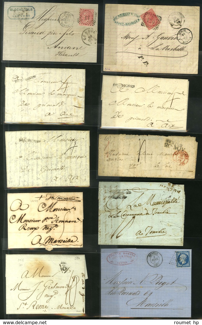 Lot De 30 Lettres Des Origines à 1900 Avec Oblitérations De Monaco Et Menton. - B / TB. - Autres & Non Classés