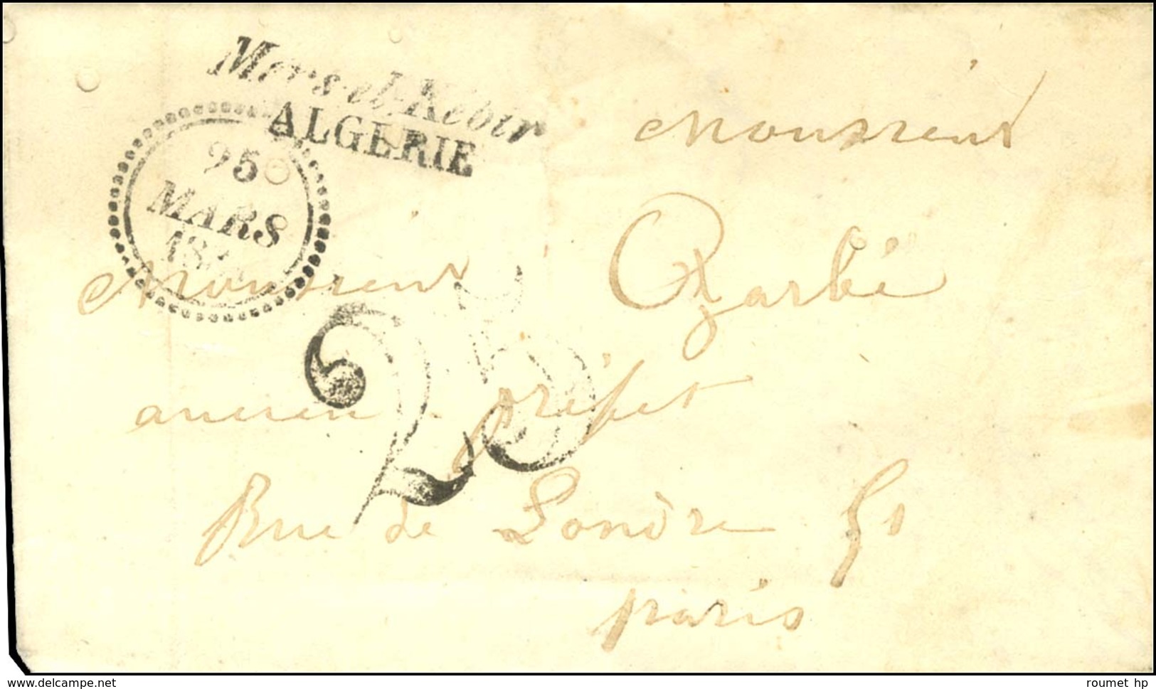 Mers-el-Kebir / ALGERIE Taxe 25 DT Dateur B. 1853. - TB / SUP. - R. - Autres & Non Classés