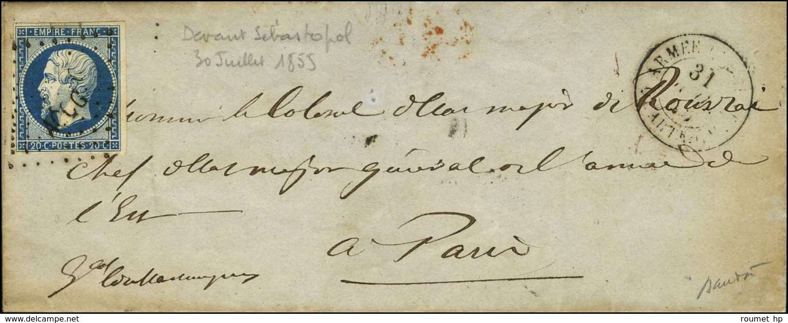 Losange AOQG / N° 14 Càd ARMEE D'ORIENT / QUARTIER Gal Sur Lettre Avec Texte Daté Devant Sébastopol Le 30 Juillet 1855 P - Marques D'armée (avant 1900)