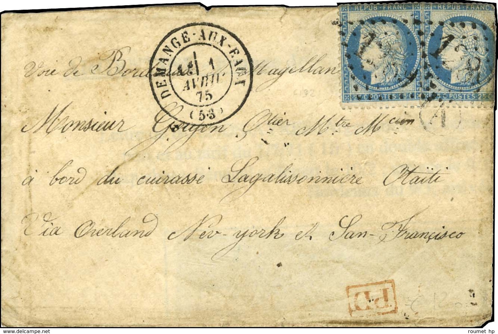 GC 1289 / N° 60 (2, 1 Ex. Pli) Càd T 17 DEMANGE-AUX-EAUX (53) Sur Lettre 2 Ports Au Tarif De Militaire Pour Le Cuirassé  - Poste Maritime