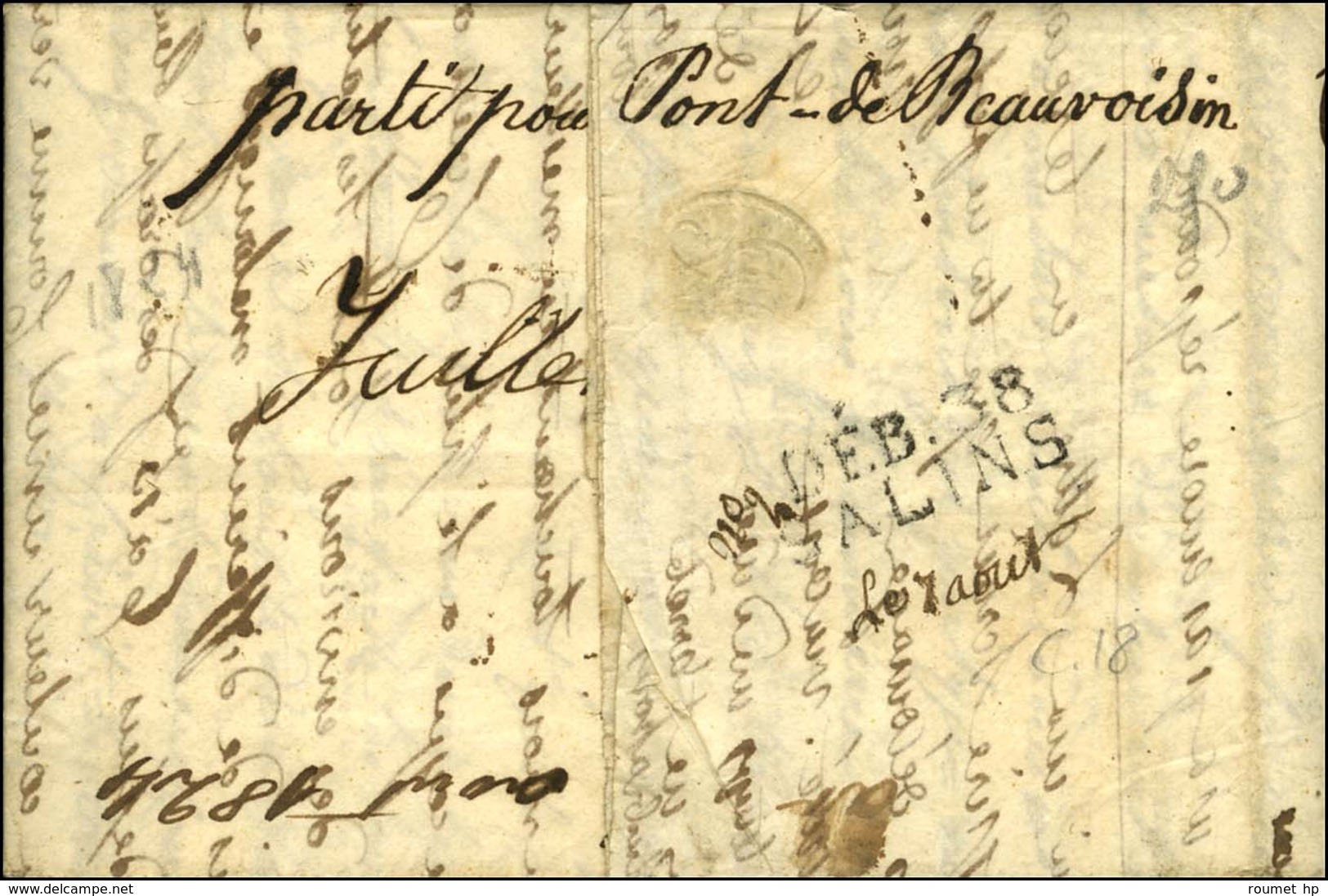 DEB. 38 / SALINS Sur Lettre Avec Texte Daté 1824. - TB. - 1801-1848: Précurseurs XIX