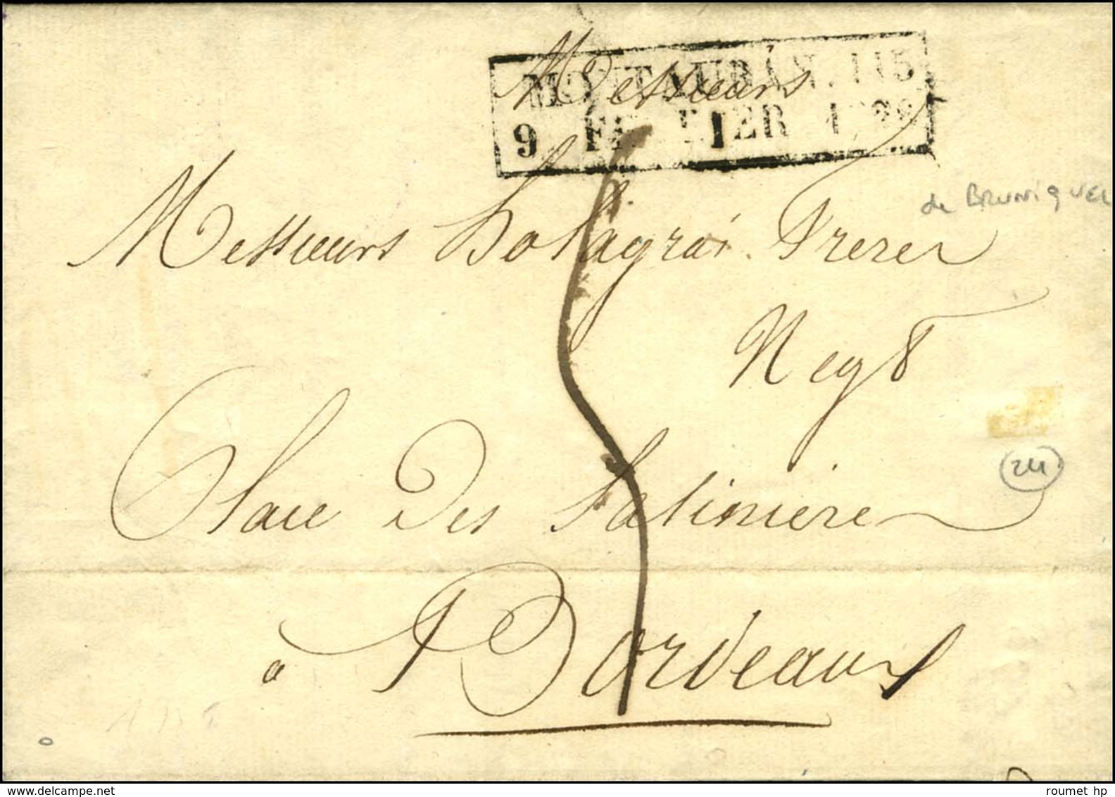 Cachet D'essai Encadré De Février 28 : MONTAUBAN 115 / 9 FEVRIER 1828 (cote : 1200). - TB. - R. - Other & Unclassified