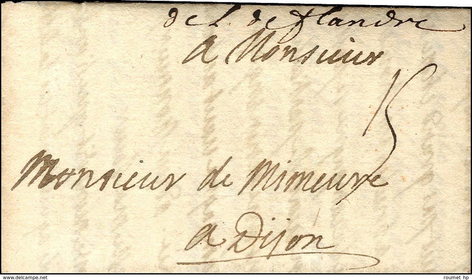 Marque Manuscrite '' De L'Arm De Flandre '' Sur Lettre Avec Texte Daté Au Camp De Jauche Le 11 Juillet 1705. - TB / SUP. - Marques D'armée (avant 1900)