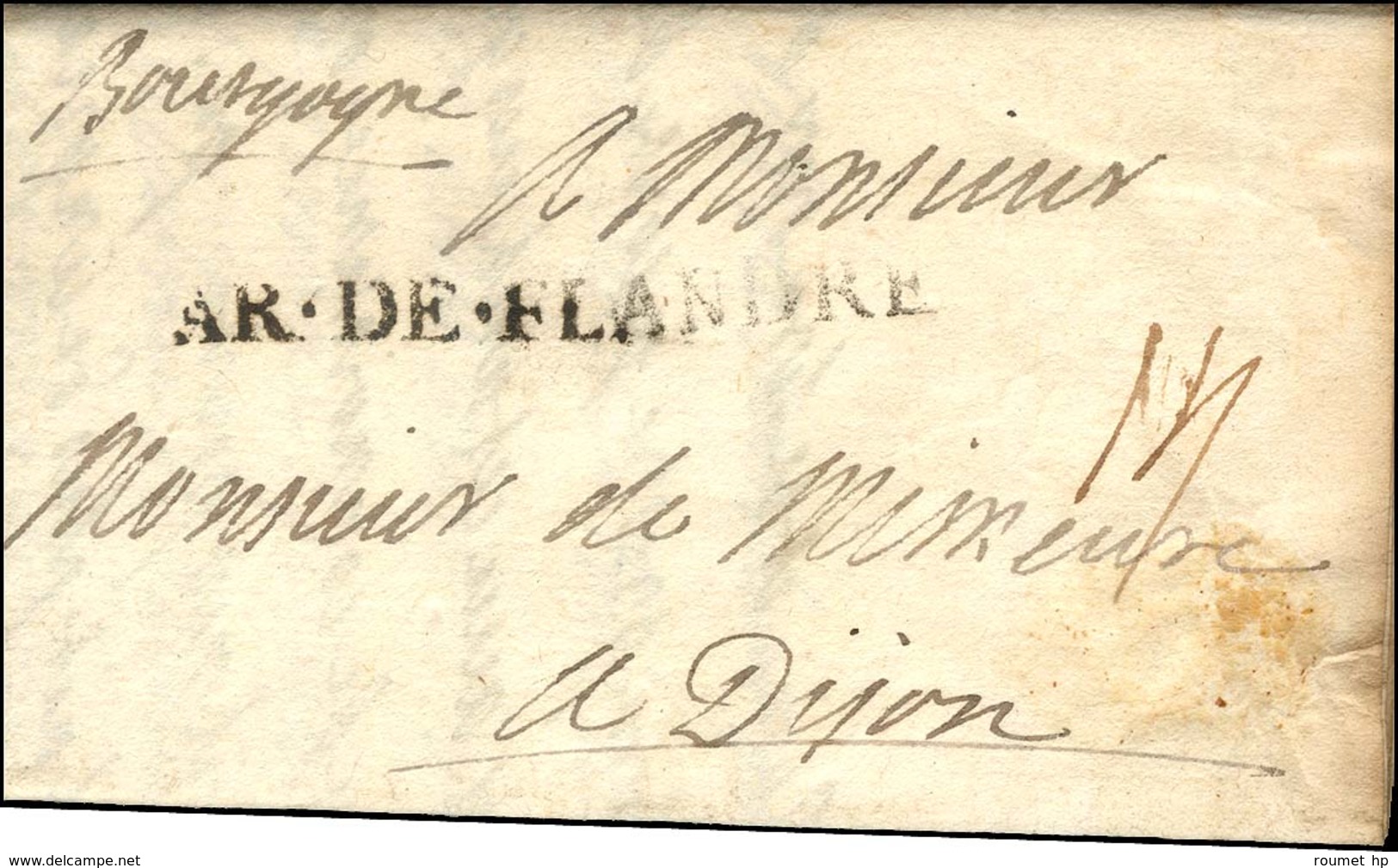AR.DE.FLANDRE Sur Lettre Avec Texte Daté Au Camp De Keuvain Le 25 Octobre 1706. - TB. - R. - Marques D'armée (avant 1900)