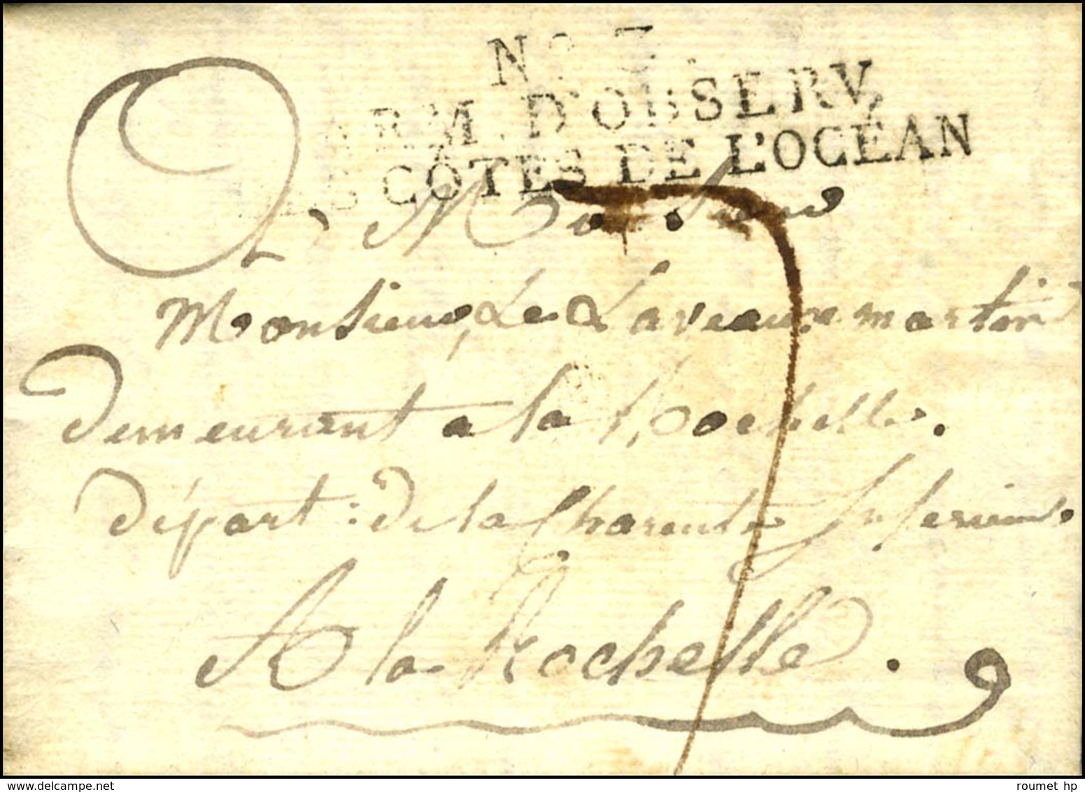 N° 3 / ARM. D'OBSERV. / DES CÔTES DE L'OCEAN Sur Lettre Avec Texte Daté '' Du Camp Devant Madrid 1808 ''. - TB. - R. - Marques D'armée (avant 1900)